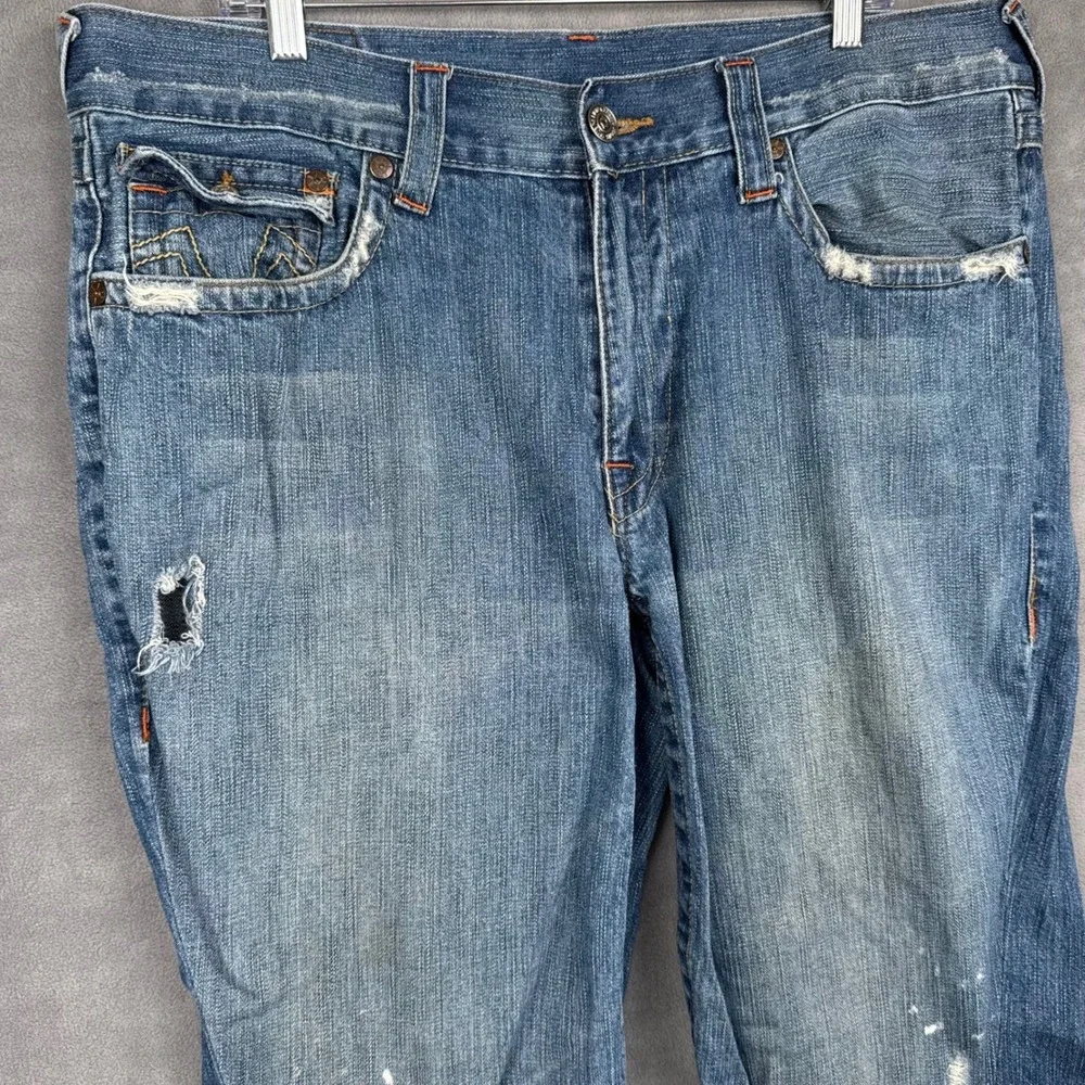 True Religion Joey Jeans Mens 34x36 World Tour Buddha‎ Embroidered Jeans Y2K USA